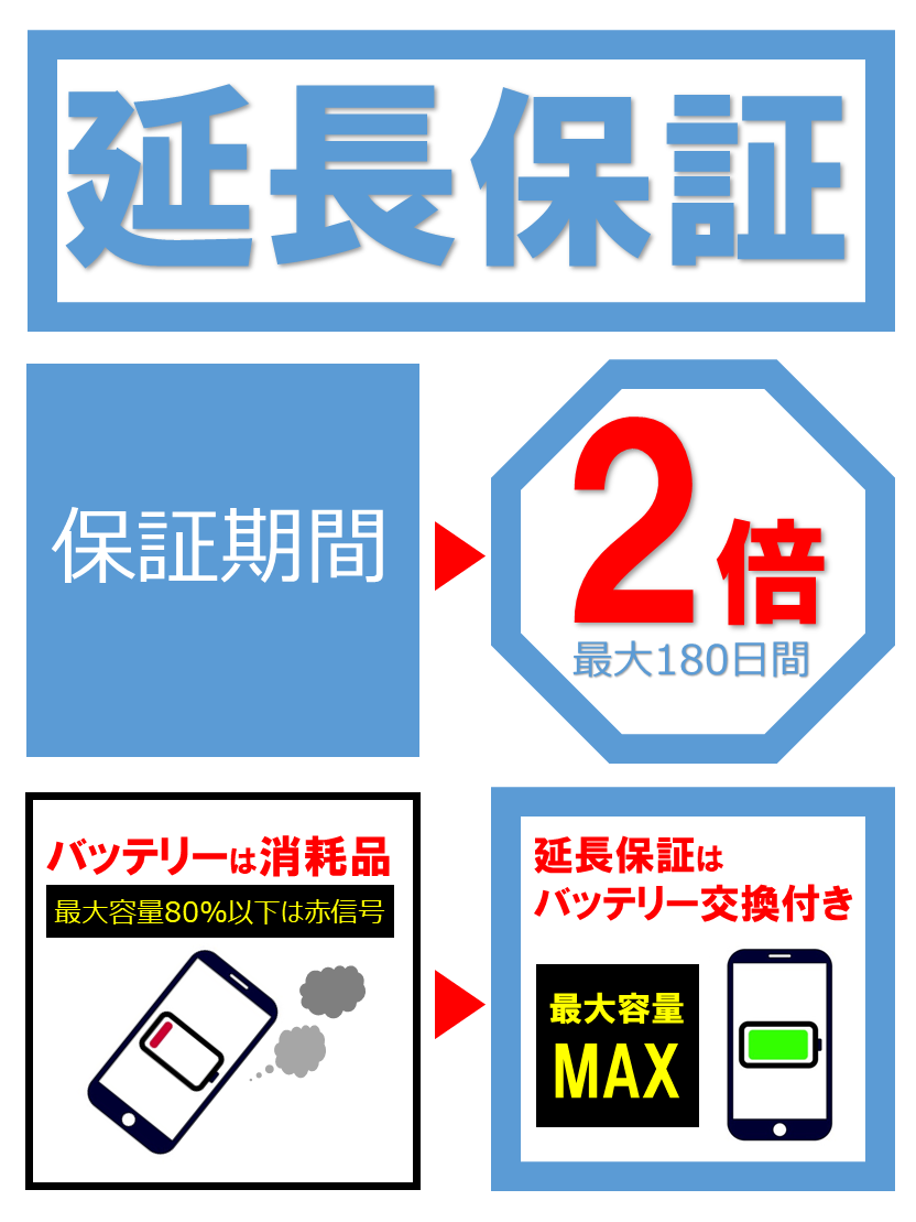 【期間2倍】延長保証(バッテリー交換付き)8,800円